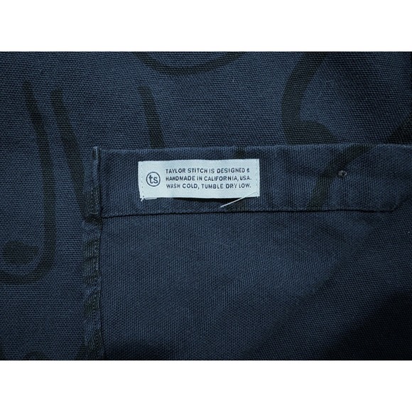 Taylor Stitch Gravel & Gold Navy Long Sleeve Button Down Shirt Boobs AOP Mens 40 - Picture 8 of 16